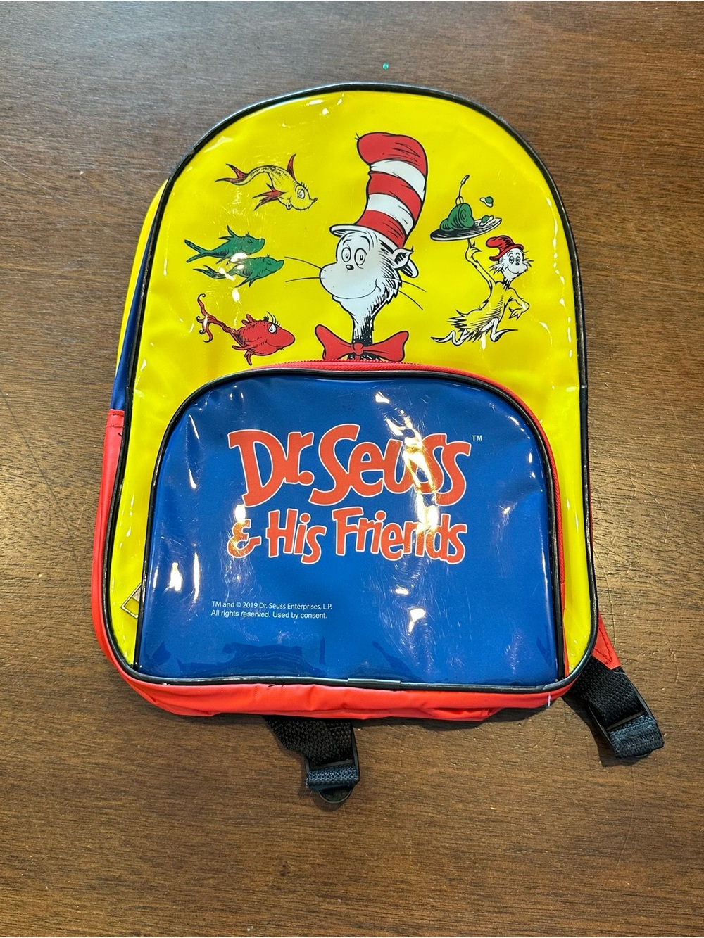 Dr. Seuss Vinyl Kids Backpack - Yellow, Blue & Red